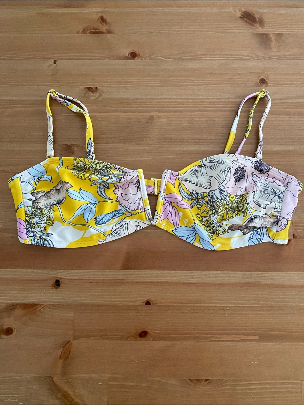 Yumi Kim Sz L Bora Bora Yellow Deep Sea Bandeau Top W/ Removable Straps - Picture 2 of 11